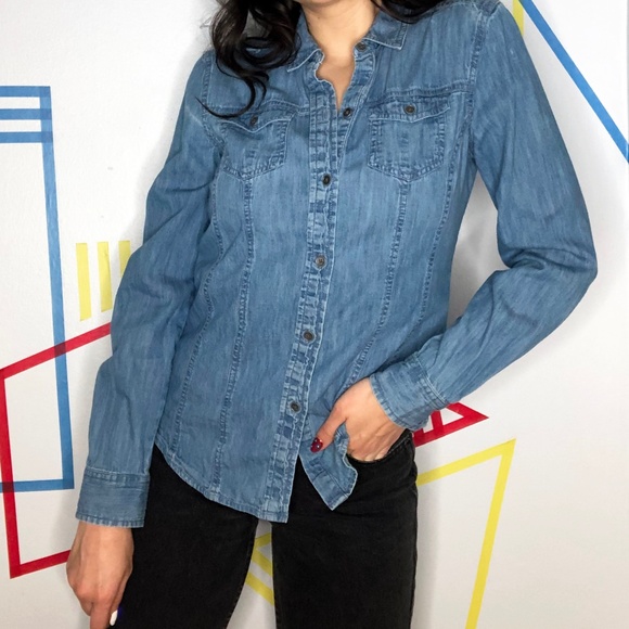 Calvin Klein Denim Button Down - Picture 1 of 5